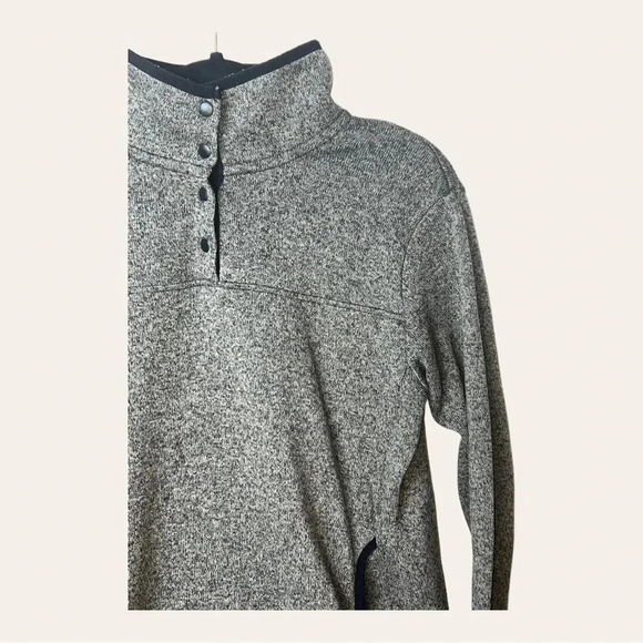 0509W.‎ EDDIE BAUER 1/4 BUTTON SNAP UP JACKET GRAY IN COLOR SIZE LARGE POCKETS - Picture 3 of 11